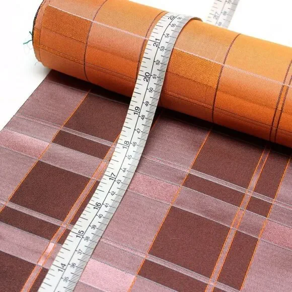 100%silk Dusty Rose‎ Plaid Silk Fabric By the Half Yard Width 27" F281 - Picture 3 of 9